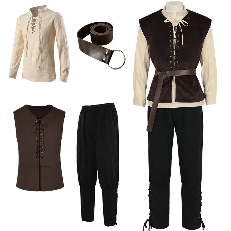 Medieval Gothic Lace Up Pirate Shirt - Medieval Shirts Gothic Steampunk Victorian Pirate