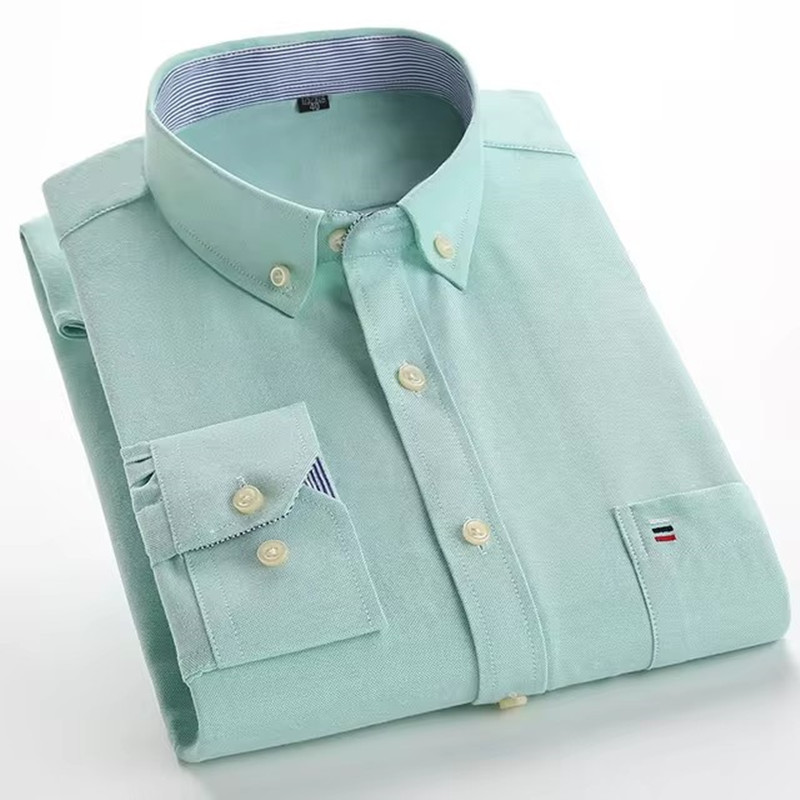 5XL-6XL-7XL Men's Long Sleeve  - Oxford Cotton Casual Shirt Business ulasan dan harga