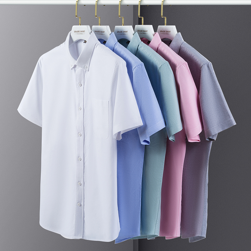 Summer High Quality 100% Cotto - Oxford Cotton Casual Shirt Business ulasan dan harga