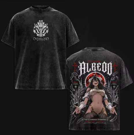 Albedo Overlord Graphic Tee, D - Acid Wash Vintage Graphic T Shirt ulasan dan harga