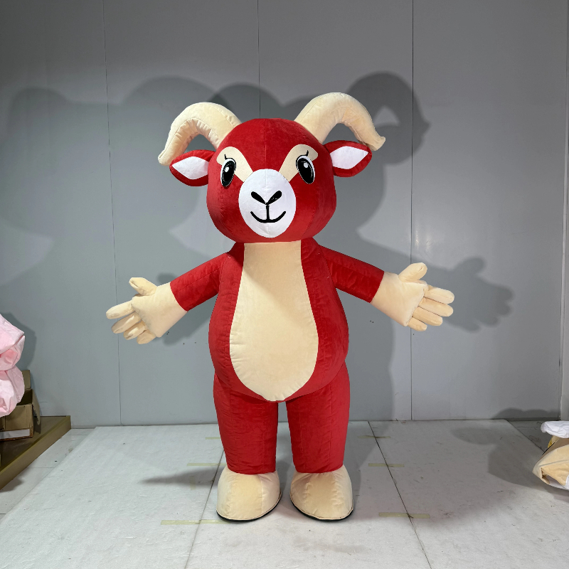 Inflatable Red Goat Mascot Cos - Suits ulasan dan harga