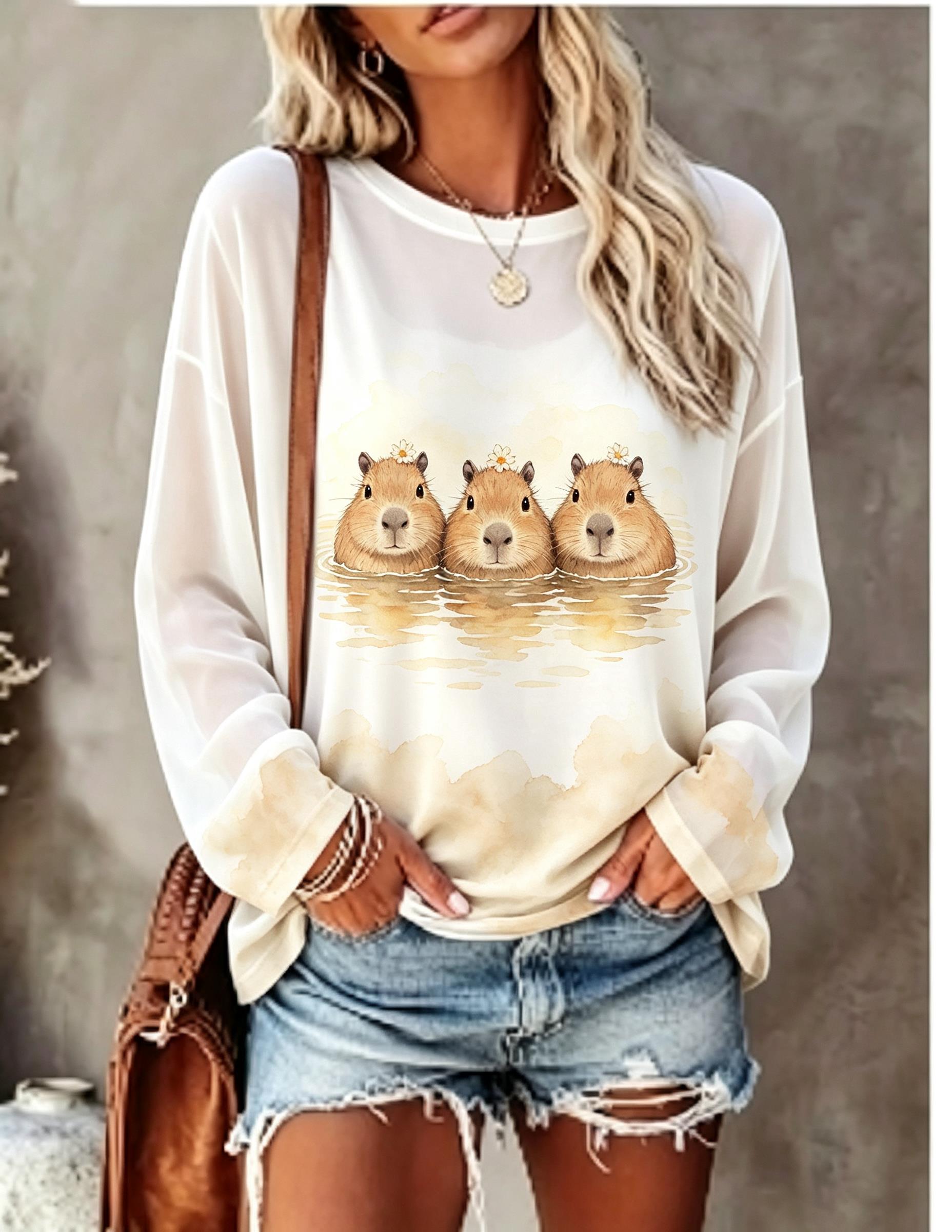 Women Long Sleeve T Shirt Cute - T-Shirts ulasan dan harga